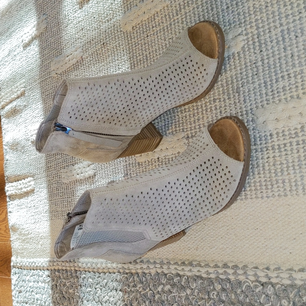 Toms Perforated Suede Booties